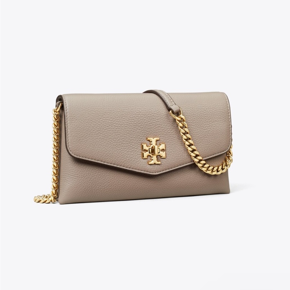 TORY BURCH KIRA PEBBLED CHAIN WALLET
